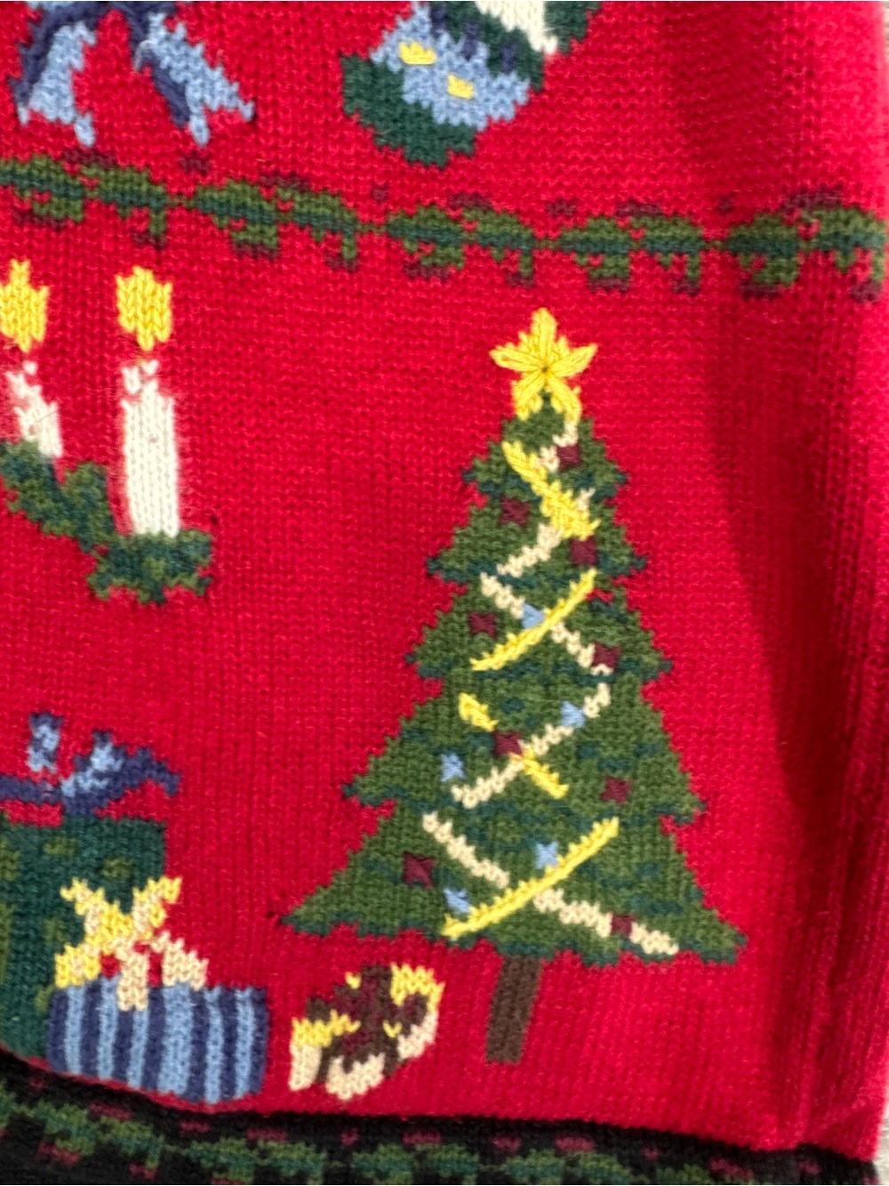 Vintage Cleo Christmas Sweater Vest Red Small Holiday Knit Ugly Christmas - Picture 5 of 14